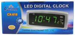 Электронный будильник Caixing - CX-818 в розетку 220V + Температура (Зеленый)