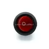 Тумблер клавишный круглый красный с подсветкой KCD105