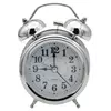 Часы - Будильник колокольчик 3010 Серебристые