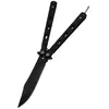 Нож бабочка Shaf 2397 "Чёрный кирпич в овал дырка"