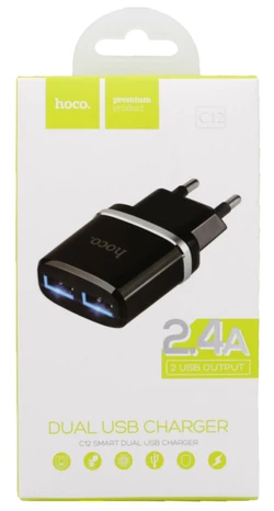 Зарядное устройство Hoco C12 / 2USB / 2.4A / без кабель