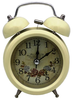 Часы - Будильник колокольчик 3010 Белые