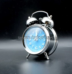 Часы - Будильник колокольчик 1904 Серебристые 10*7*5