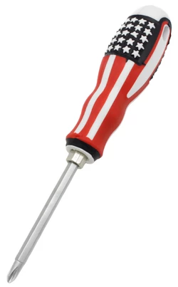 Отвертка двухсторонняя с резиновой ручкой американский флаг