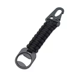 Брелок - Карабин для ключей с открывалкой черный