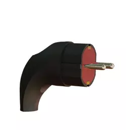 Вилка Neomax угловая чёрная каучук С/З 16A (NX2001)
