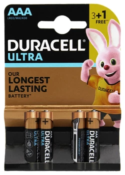 Батарейки Duracell Ultra LR3/AAA  блистер - 4шт.