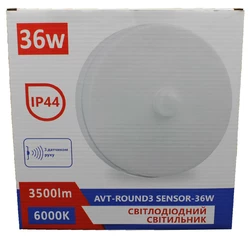 #130/1 AVT-ROUND3 SENSOR-36W Pure White Светодиодный светильник