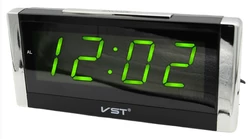 Электронный будильник VST-731 в розетку 220V "Салатовое свечение"