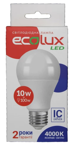 Светодиодная LED лампочка EcoLux 10W E27 4000K