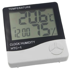 Цифровой термометр-гигрометр HTC-1 с измерением влажности и часов