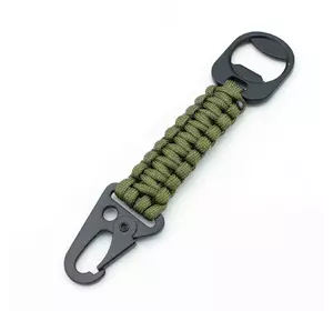 Брелок - Карабин для ключей с открывалкой зеленый