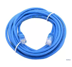 Сетевой кабель JXD 2 метров UTP 4, литой patch cord синий