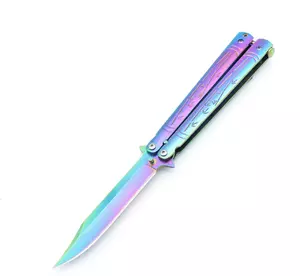 Нож бабочка цветной бамбук A522