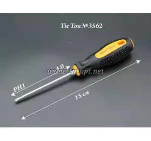 Отвертка "Tie Tou" двухсторонняя 3562 с прорезиненной ручкой, размер - 3мм, PH1.