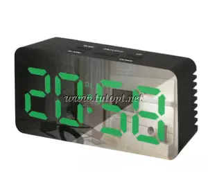 Электронный будильник DS-3658L "Зелёная подсветка"