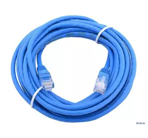 Сетевой кабель JXD 20 метров UTP 4, литой patch cord синий