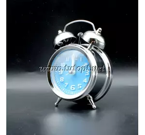 Часы - Будильник колокольчик 1904 Серебристые 10*7*5
