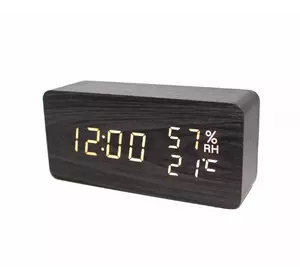Часы-Будильник VST-862S-1-White с температурой и подсветкой