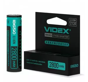 Аккумулятор Videx 18650 с защитой 2800 mAh 3.7V