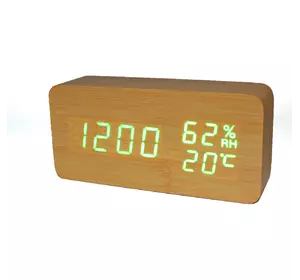Часы-Будильник VST-862S-3-Green с температурой и подсветкой