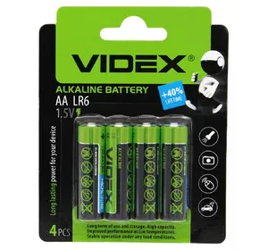 Батарейки Videx R6/AA ALKALINE Блистер