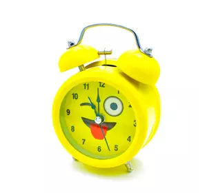 Часы - Будильник колокольчик 3010 Желтый Смайлик