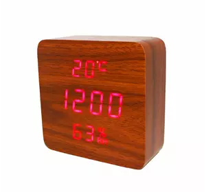 Часы-Будильник VST-872S-4-Red с температурой и подсветкой