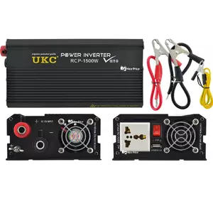 Профессиональный преобразователь инвертор UKC 12V-220V RCP-1500W + USB  / 4145