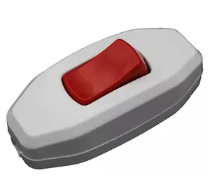 Выключатель на бра Белый с красной кнопкой DE-PA 6A 250V
