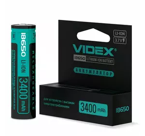 Аккумулятор Videx 18650 с защитой 3400 mAh 3.7V