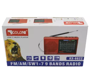 Радиоприёмник Golon RX-6622 аккумуляторный, USB/SD проигрыватель