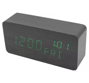 Часы-Будильник VST-862W-1-Green с температурой и подсветкой
