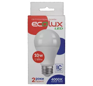 Светодиодная LED лампочка EcoLux 10W E27 4000K